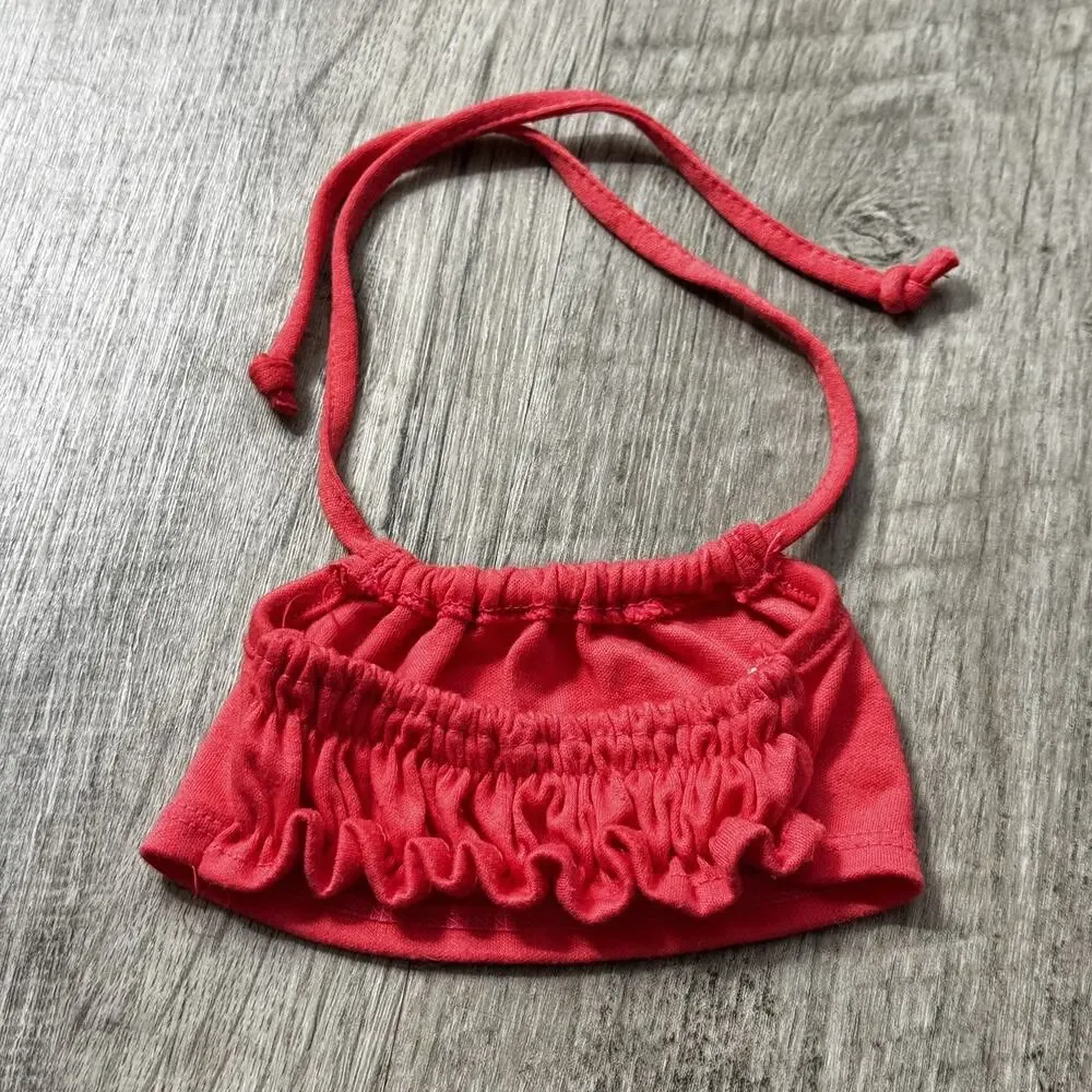 Build a Bear Workshop Tropical Hibiscus Halter Top Tie Neck Resort Vacation BAB